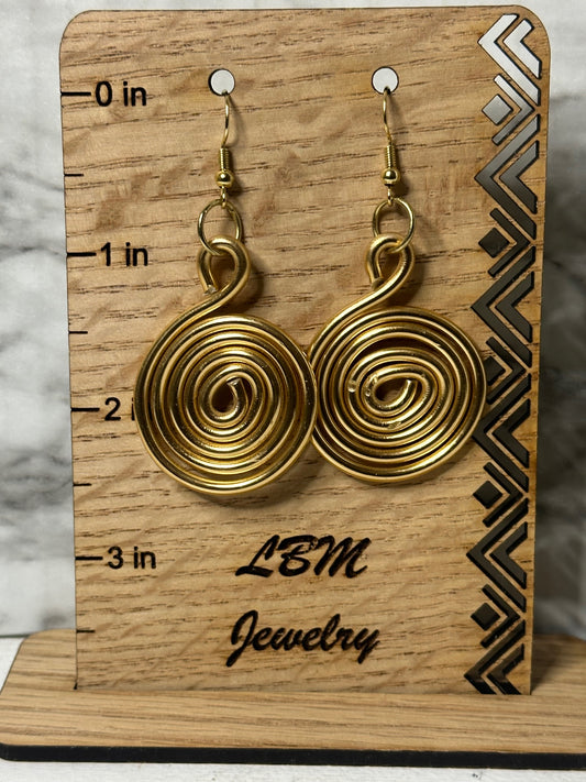 Tina Wire Wrapped Statement Earrings (Gold)