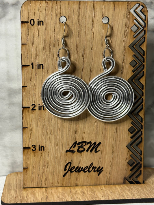 Tina Wire Wrapped Statement Earrings (Silver)